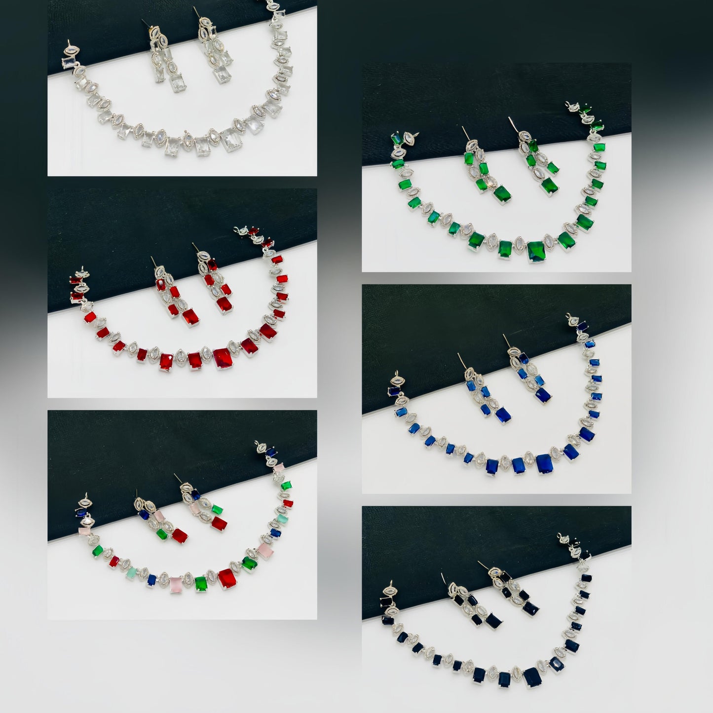 Royal Charm Zircon Necklace & Earrings Set